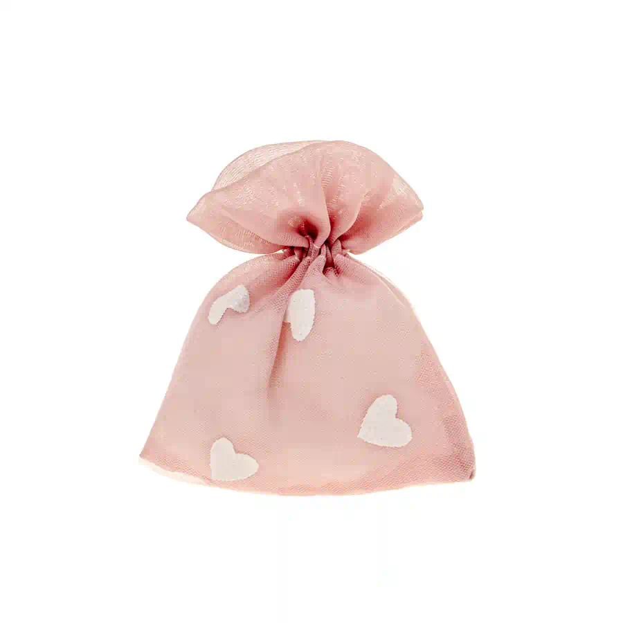 Etm Heart sacchetto per confetti rosa antico C2676