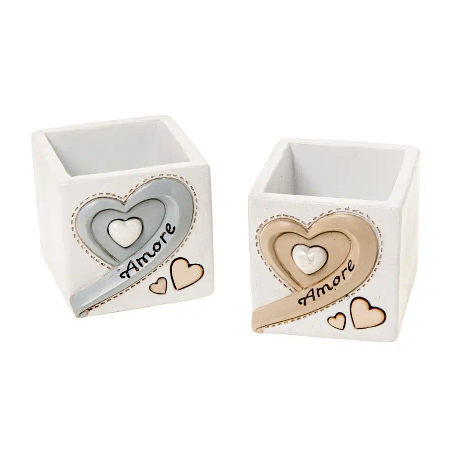 Etm Tratto porta piante in ceramica con cuore 08A145
