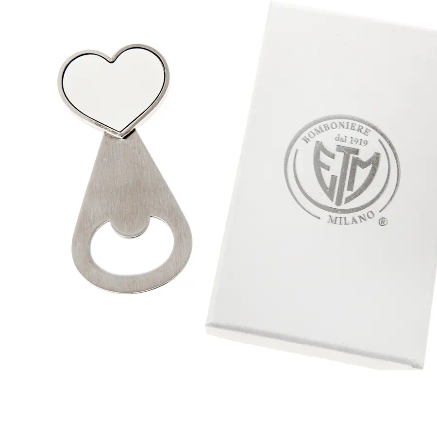 Etm Velo apribottiglia cuore cm.10 con scatola cod. 12A105