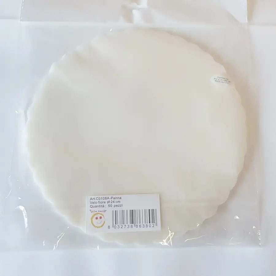 Velo organza tondo per matrimonio confetti fai da te D 240 mm 50 pezzi bianco art C0107