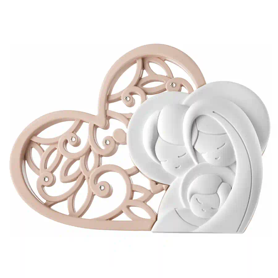 Bongelli famiglia cuore cipria 13x10 cod. Me2553 1cp