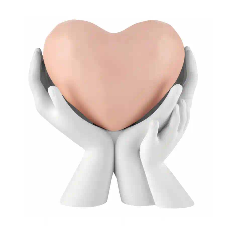 Bongelli mani doppie cuore rosa 10x9 cod. Me2530 1ro