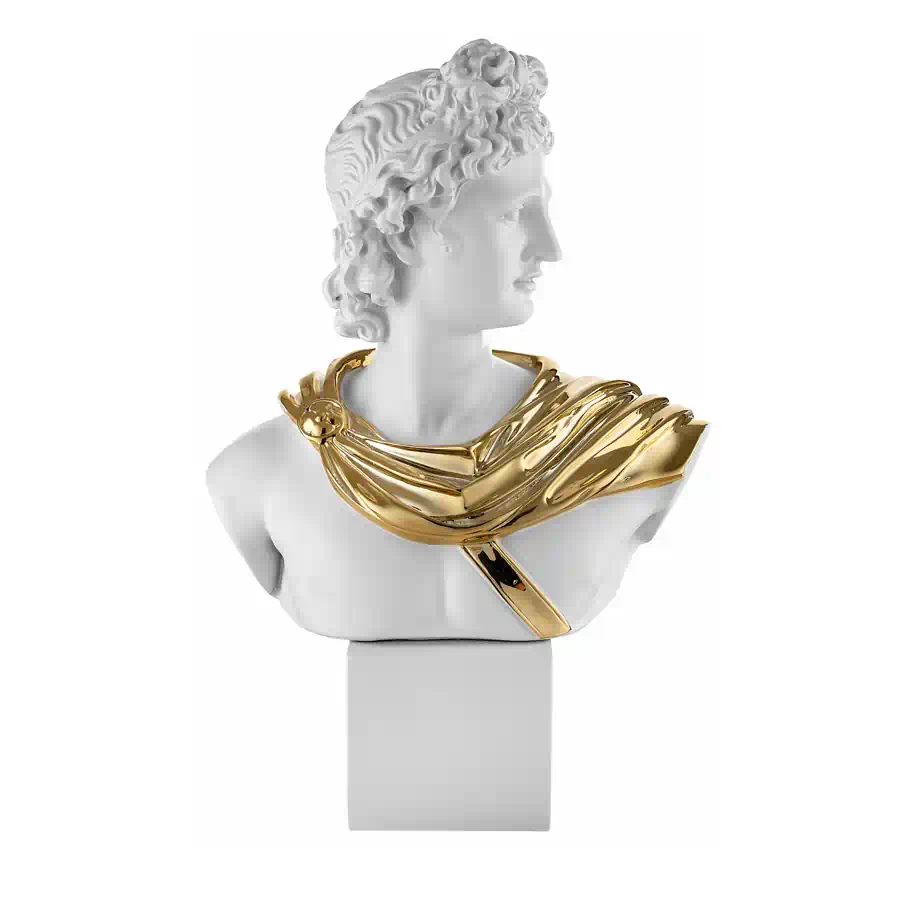 Bongelli scultura Apollo bianco oro h33 cod. ME2507 BI