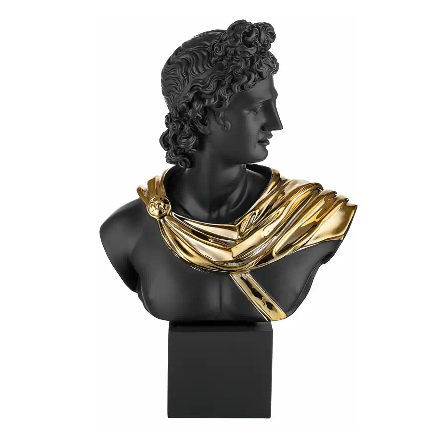 Bongelli scultura apollo nero oro h33 cod. ME2507 NE