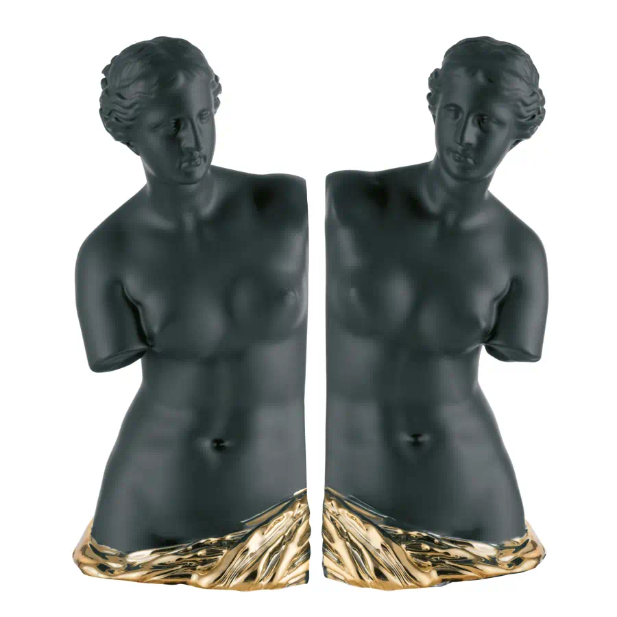 Bongelli scultura coppia reggilibro dea nera h26 cod. ME2510 NE