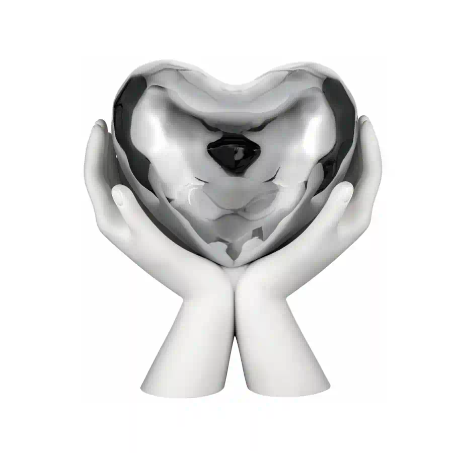 Bongelli scultura mani bianche cuore argento Me2481 2bag