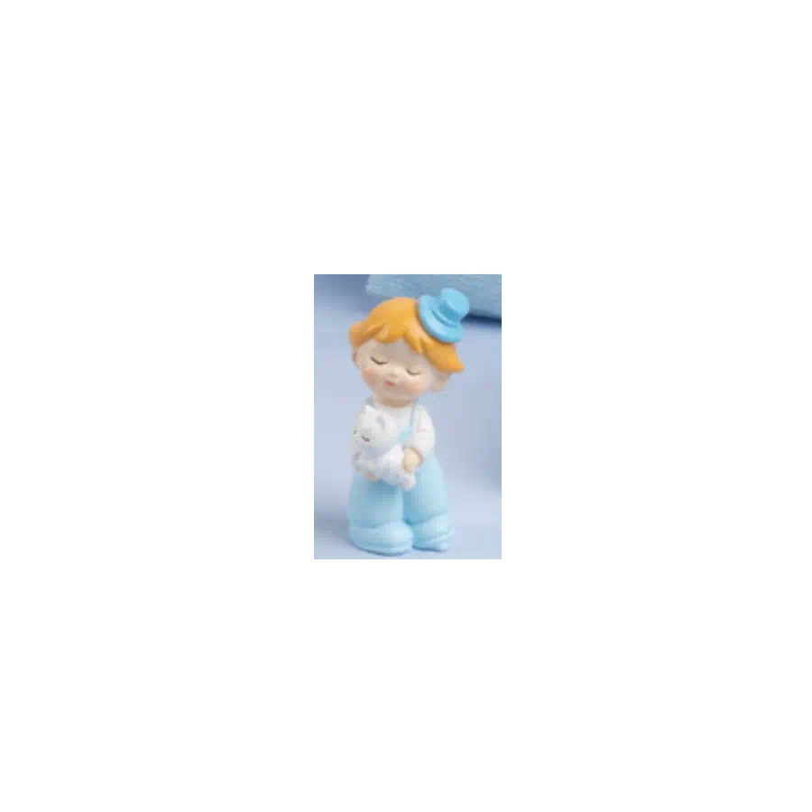Yvonne Gontier bambino celeste con gatto 6003425