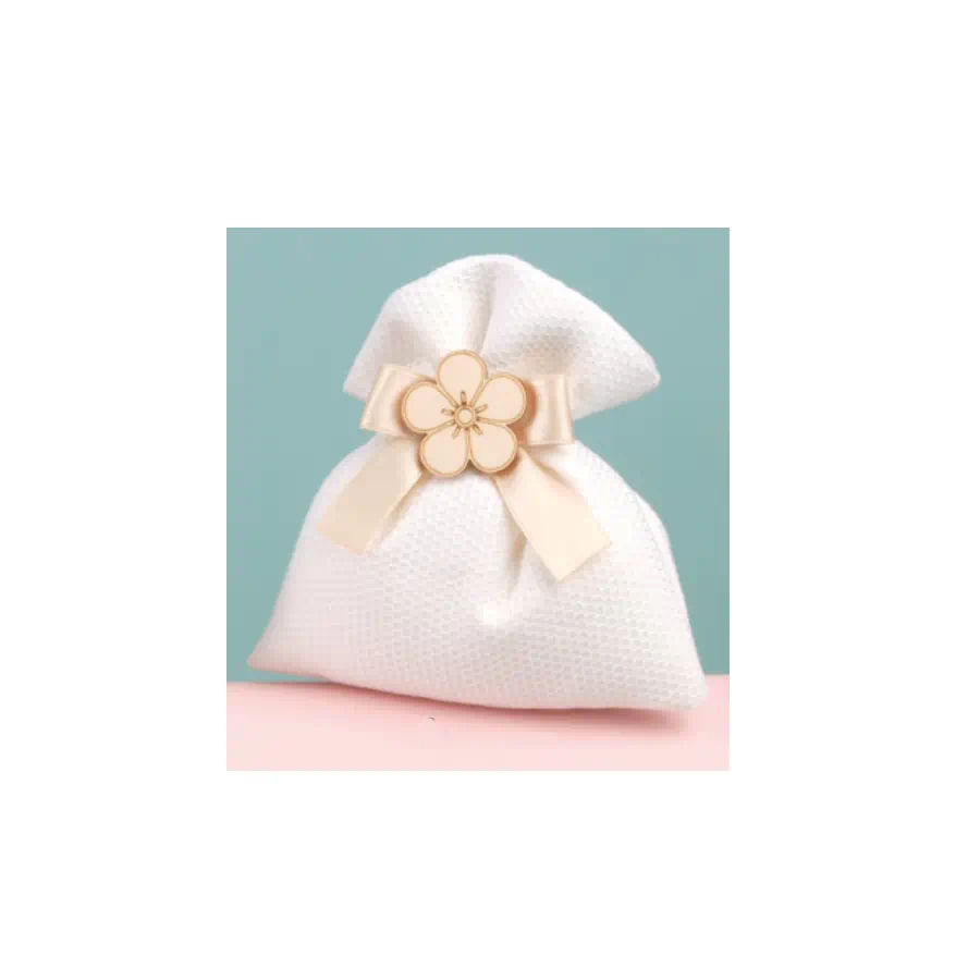 Yvonne Gontier sacchetto portaconfetti con fiore 2934261BEI