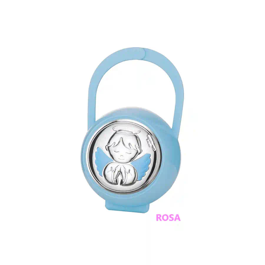 Valenti Box porta ciuccio ROSA placca Angelo cod. 75126 RA