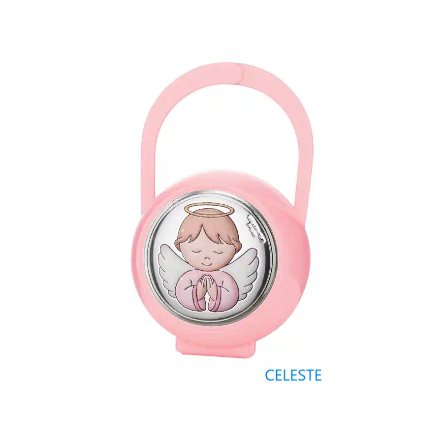 Valenti Box porta ciuccio celeste placca Angelo cod. 75125 C