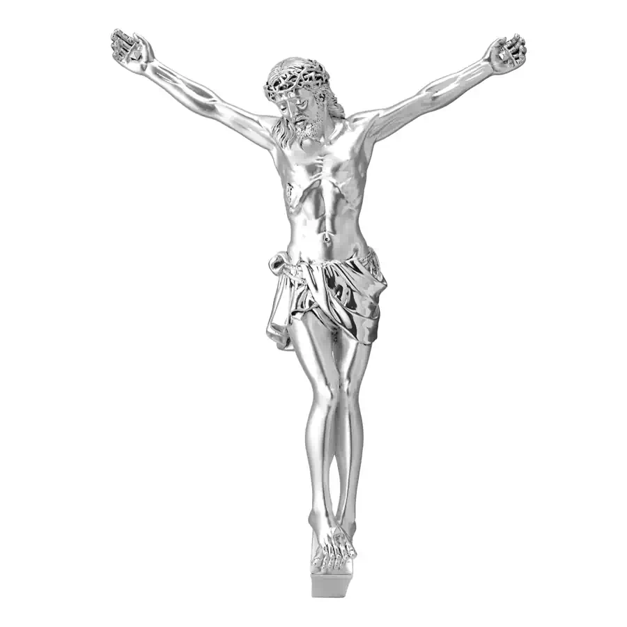 Valenti Cristo in resina argentata cod. R 18128 2ARG