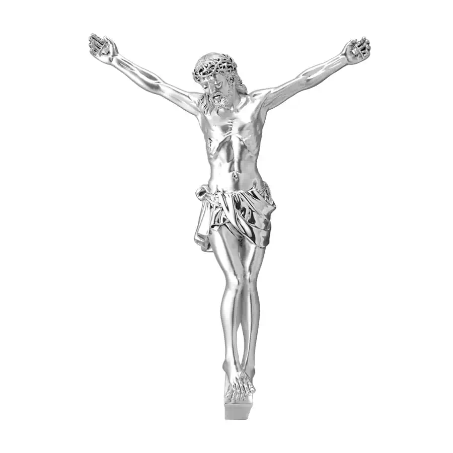 Valenti Cristo in resina argentata cod. R 18128 3ARG