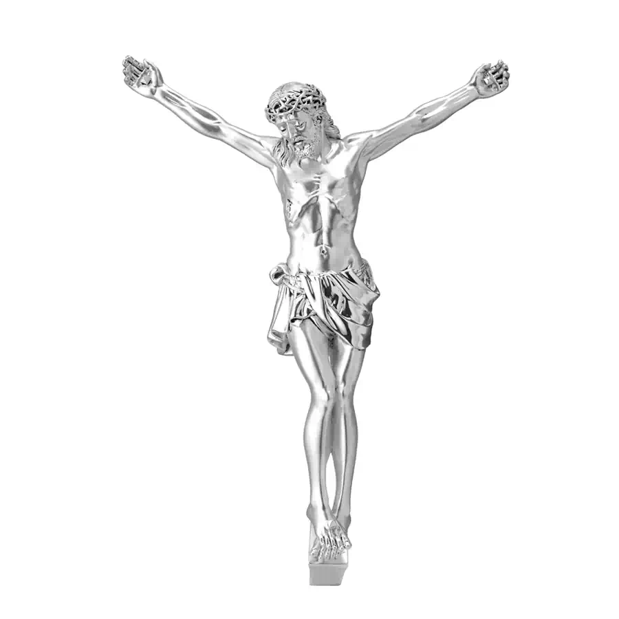 Valenti Cristo in resina argentata cod. R 18128 4ARG