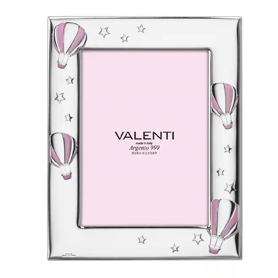 Valenti Portafoto argento mongolfiere rosa cod. 73129 4LRA