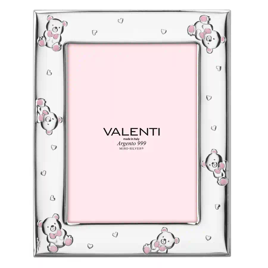 Valenti Portafoto argento orsetti rosa cod. 73126 4LRA