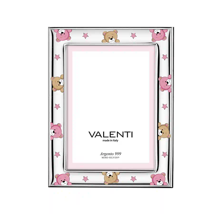 Valenti Portafoto argento orsetti rosa cod. 73180 3LRA