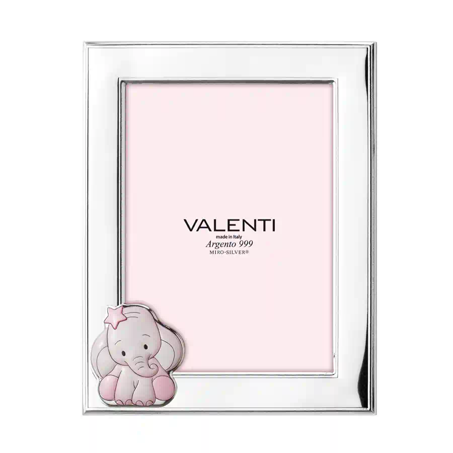 Valenti cornice argento bimbo elefantino rosa cod. 73185 4LRA