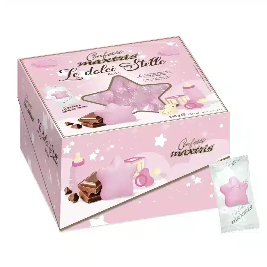 Maxtris Le Dolci Stelle Rosa confetti a forma di stella kg 0,5