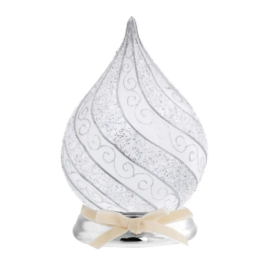 Bagutta Goccia led onde glitterate argento N 8576 01