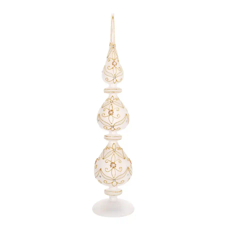 Bagutta Puntale vetro con led per albero di Natale N 8624 02