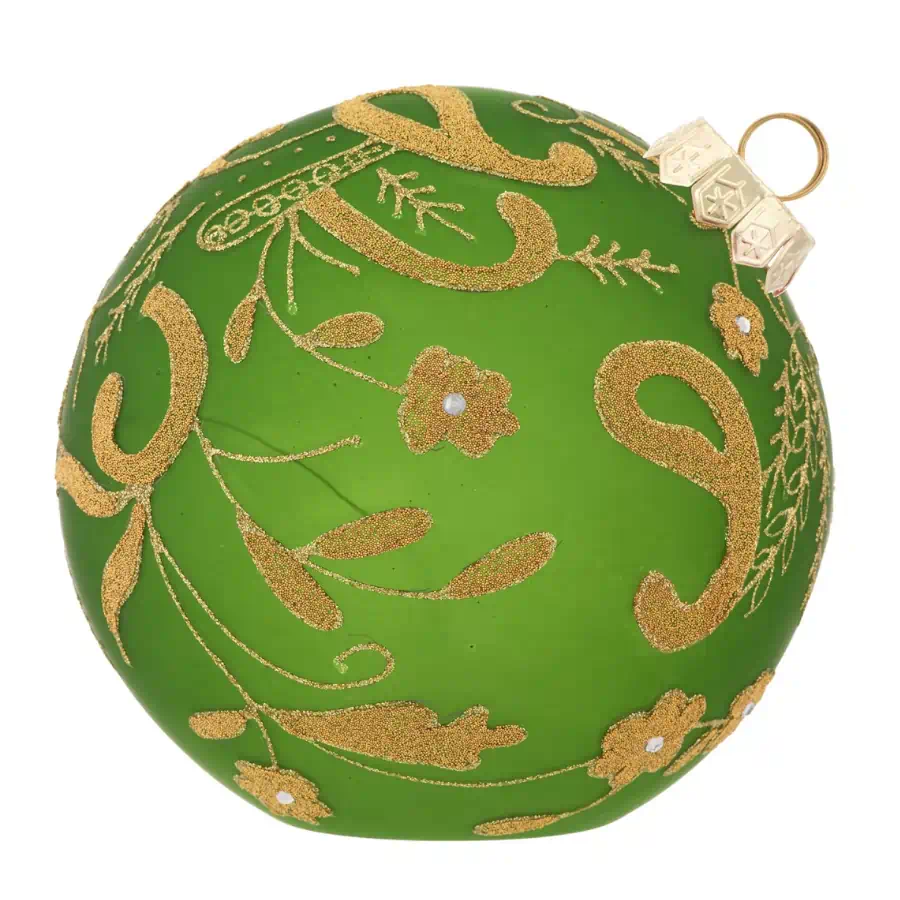 Bagutta sfera led obliqua decoro floreale verde 18 cm N 8625 12