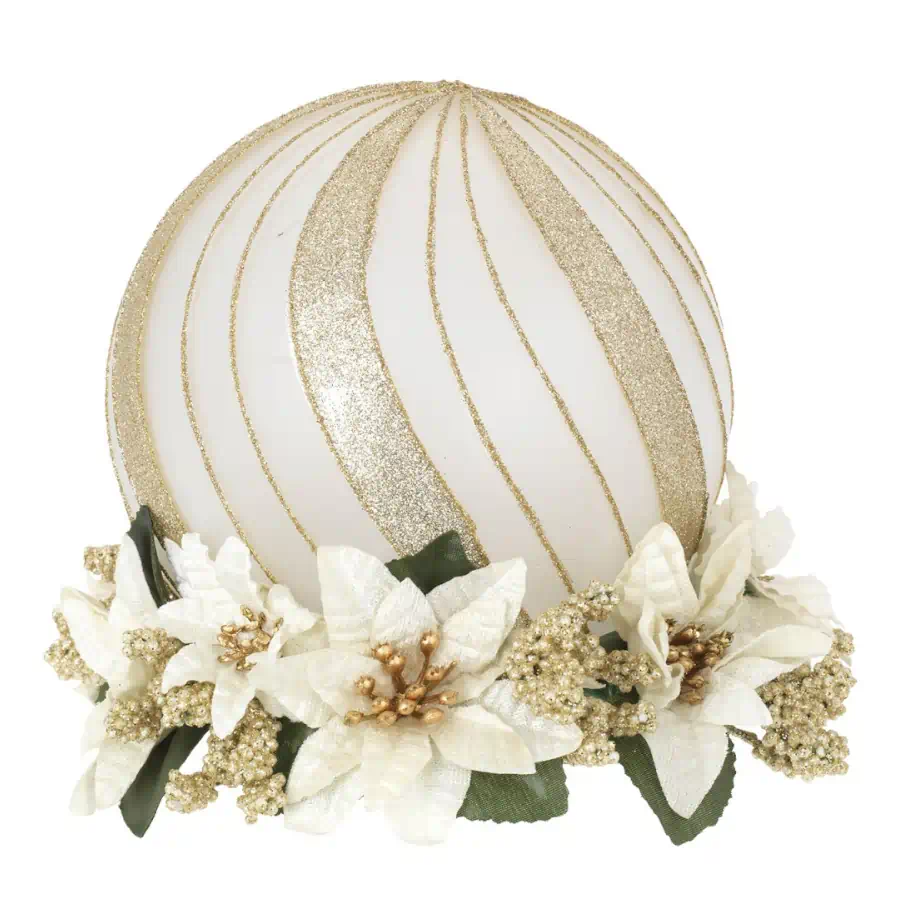 Bagutta sfera led oro su base floreale oro 15 cm N 8578 02 OR