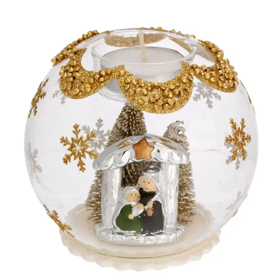 Bagutta sfera natale Tealight presepe oro candela N 8619 OR