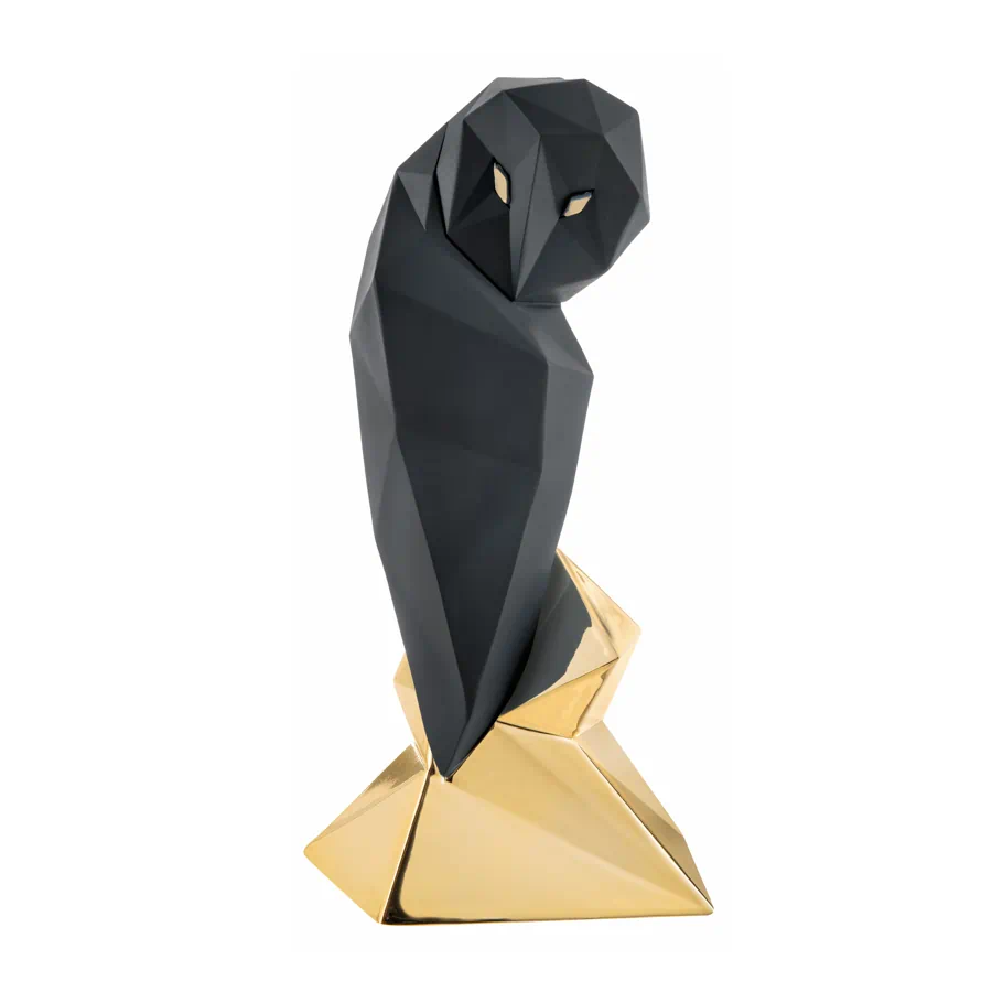 Bongelli gufo stilizzato h. 29 nero oro ME2341 2NERO