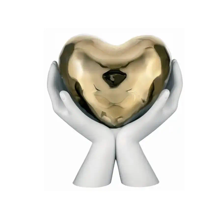 ongelli scultura mani cuore 31x27 BIANCHE ORO ME2481 3BOR