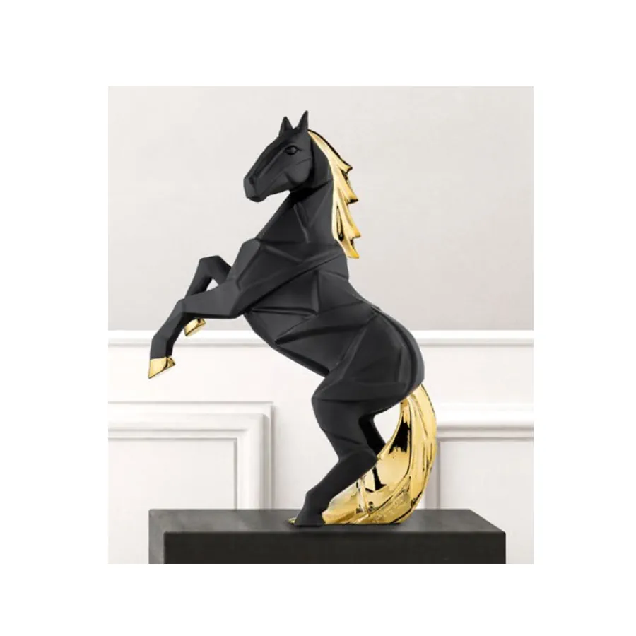 Bongelli cavallo stilizzato h.24 nero oro cod. ME2583 2NOR