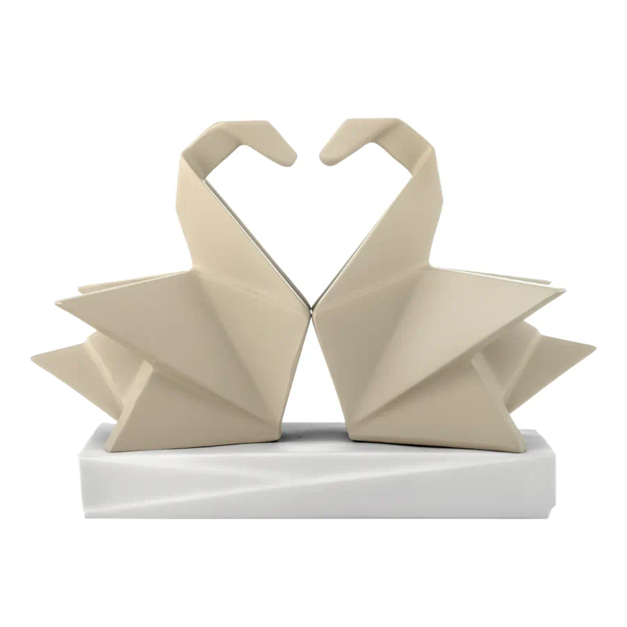 Bongelli coppia cigni origami 12x17 nocciola cod. ME2629 N