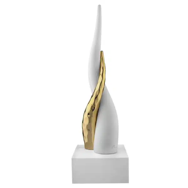 Bongelli corni base bianca corno bianco oro h.38 cod. ME2613 3OR BI