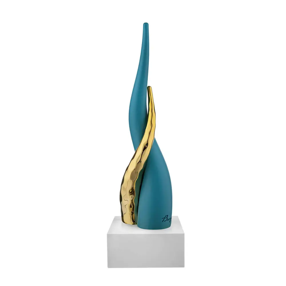 Bongelli corni base bianca ottanio oro h.28 cod. ME2613 2OT BI