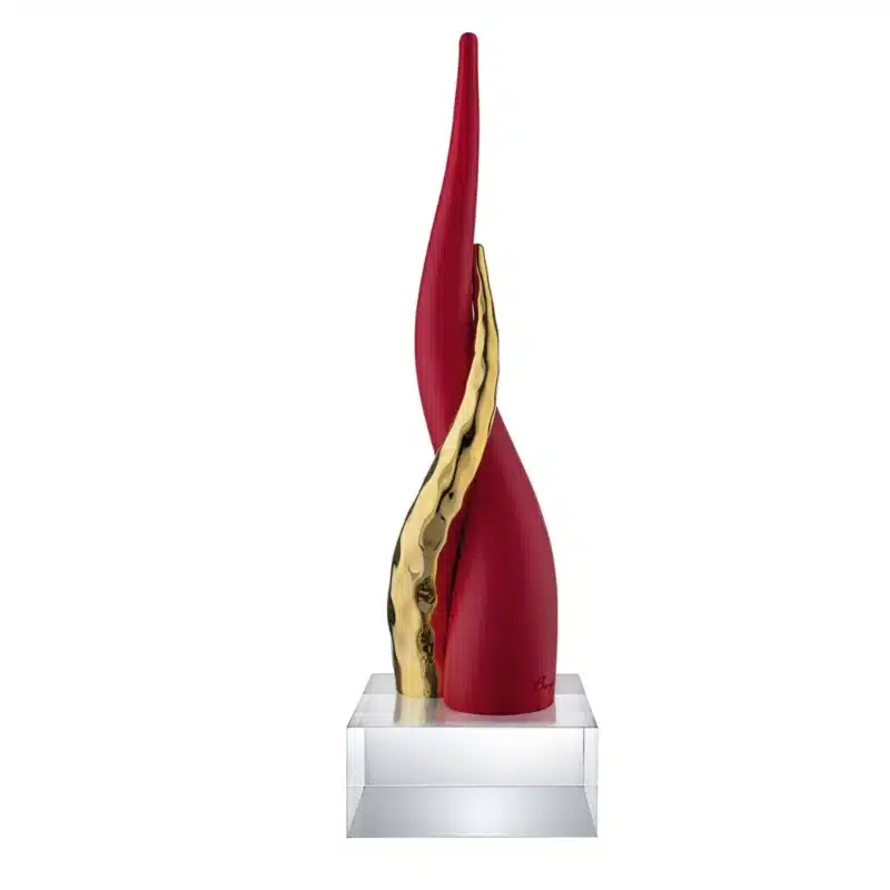 Bongelli corni base cristallo h.38 rosso oro cod. ME2613 3CR RS