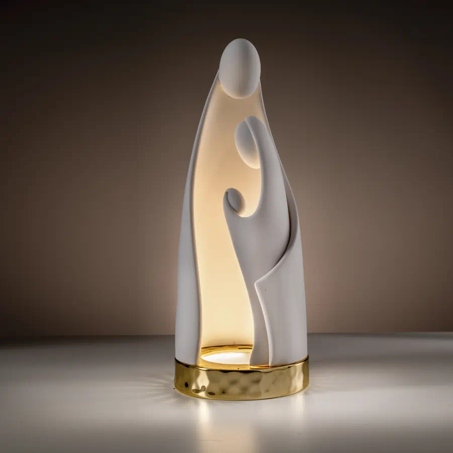 Bongelli lampada famiglia stilizzato h. 31 base oro cod. NT133 2OR