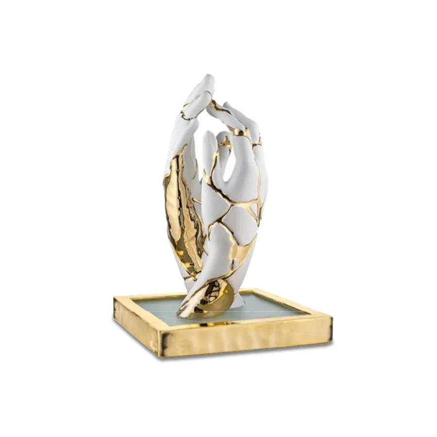 Bongelli lampada mani lisce h.30 bianche base oro cod. ME2586 1BI OR