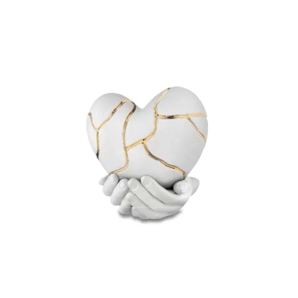 Bongelli mani su cuore crepato kintsugi 11x10 bianco oro cod. ME2602 1BI OR