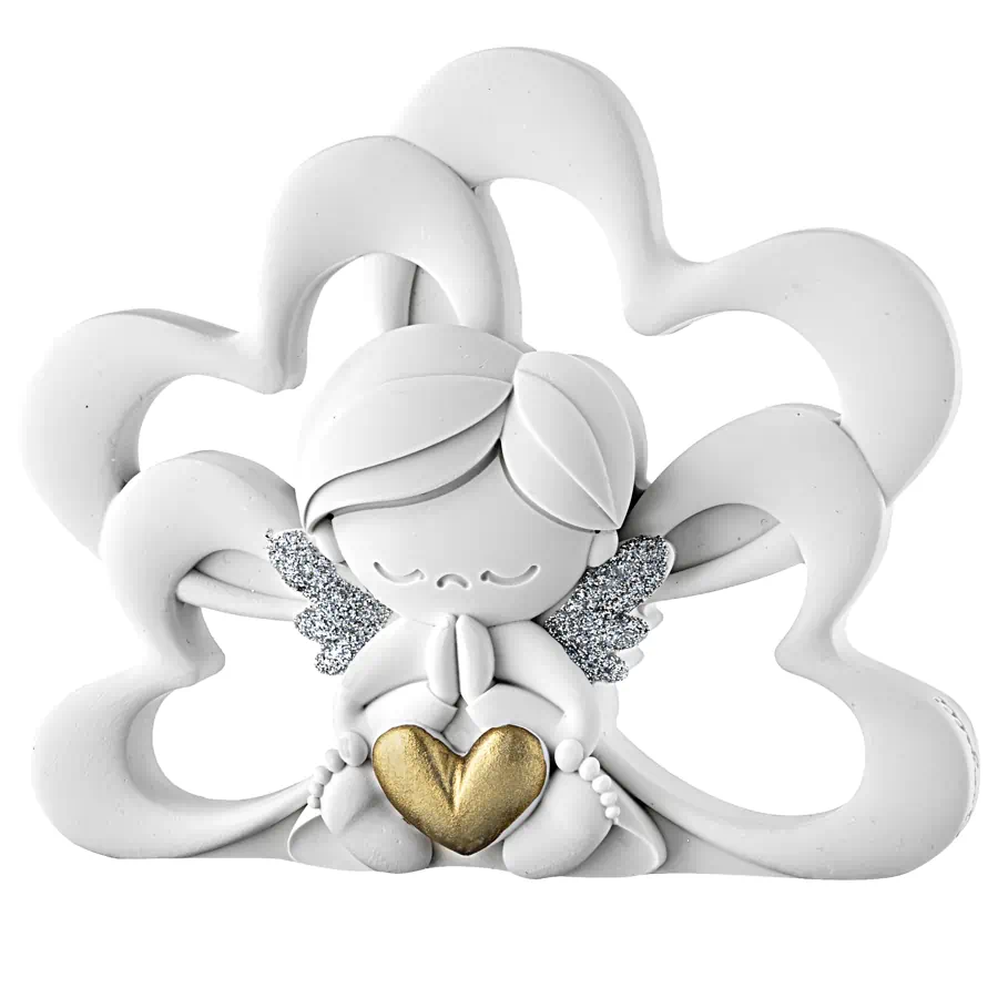Bongelli placca cuori angelo 12x10 glitter glitter argento ME2640