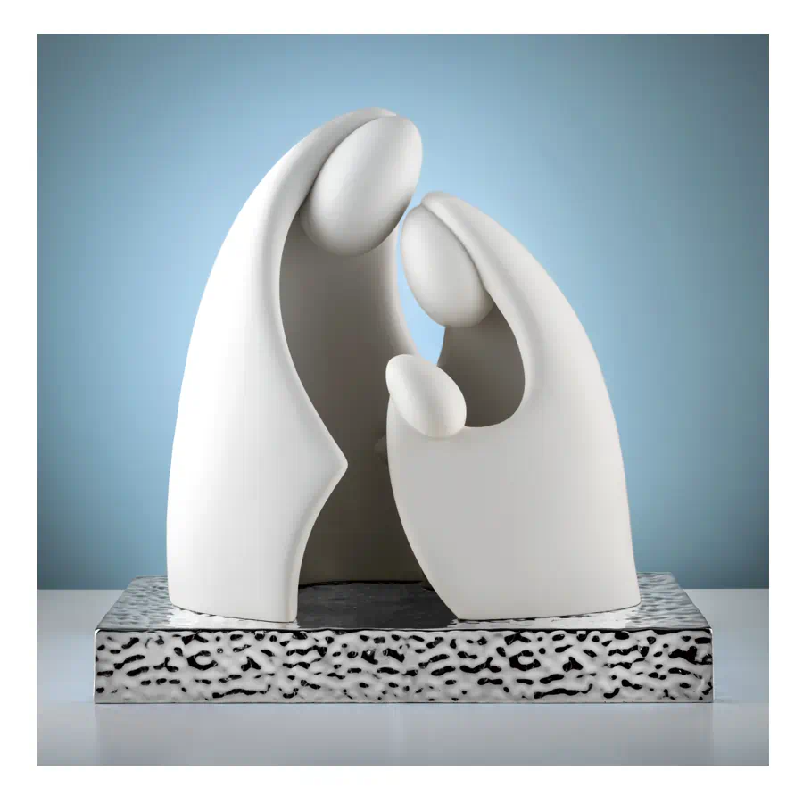 Bongelli presepe stilizzato capanna bianco argento 25x21 NT135 2AG