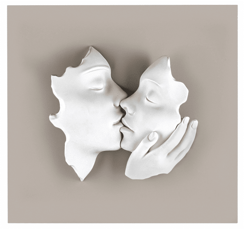 Bongelli quadro bacio pannello ottone 50x50 cod. ME2615 n