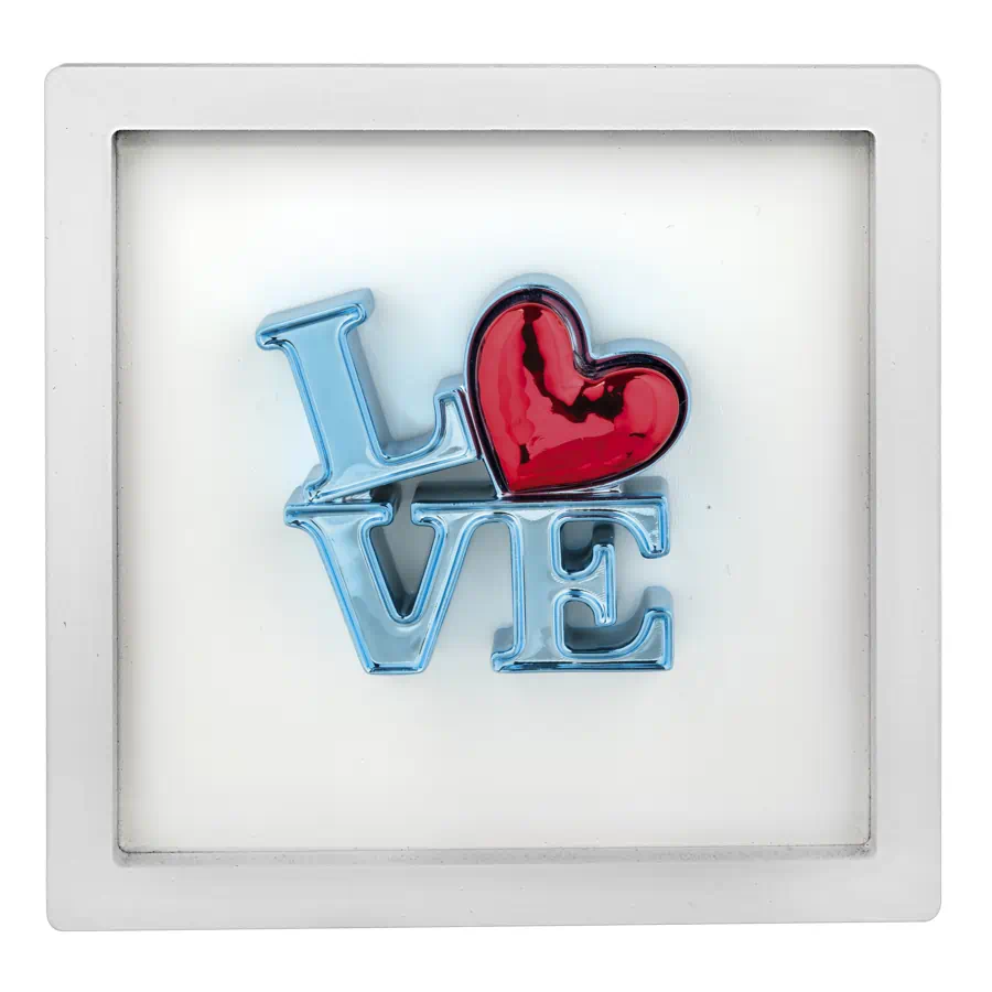 Bongelli quadro love bianco blu 16x16 cod. ME2618 1BI BL