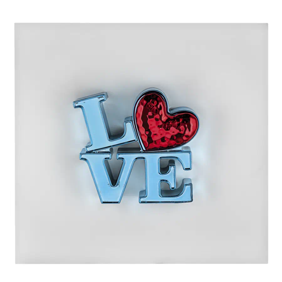 Bongelli quadro love bianco blu 50x50 cod. ME2618 2BI BL