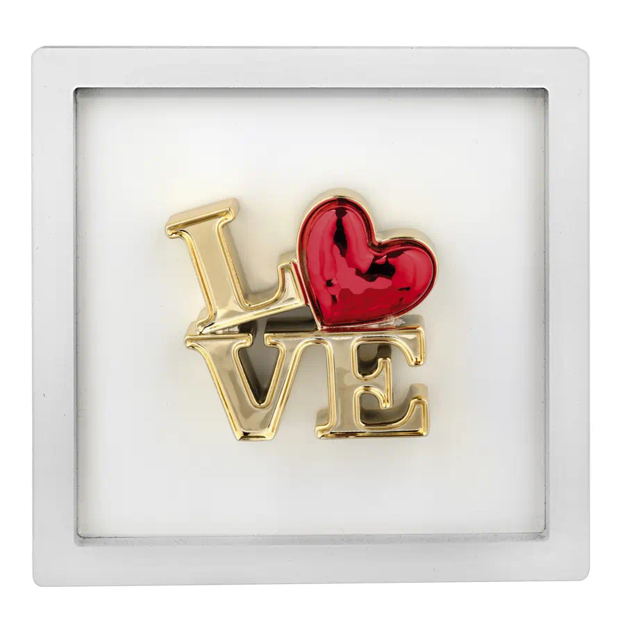 Bongelli quadro love bianco oro 16x16 cod. ME2618 1BI OR