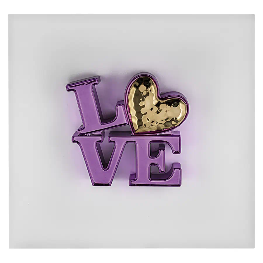 Bongelli quadro love bianco viola 50x50 cod. ME2618 2BI VI