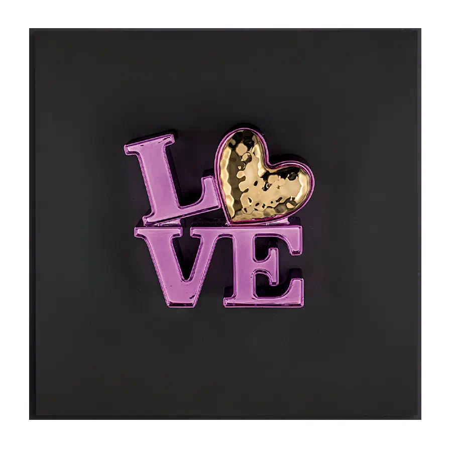 Bongelli quadro love nero viola 50x50 cod. ME2618 2NE VI