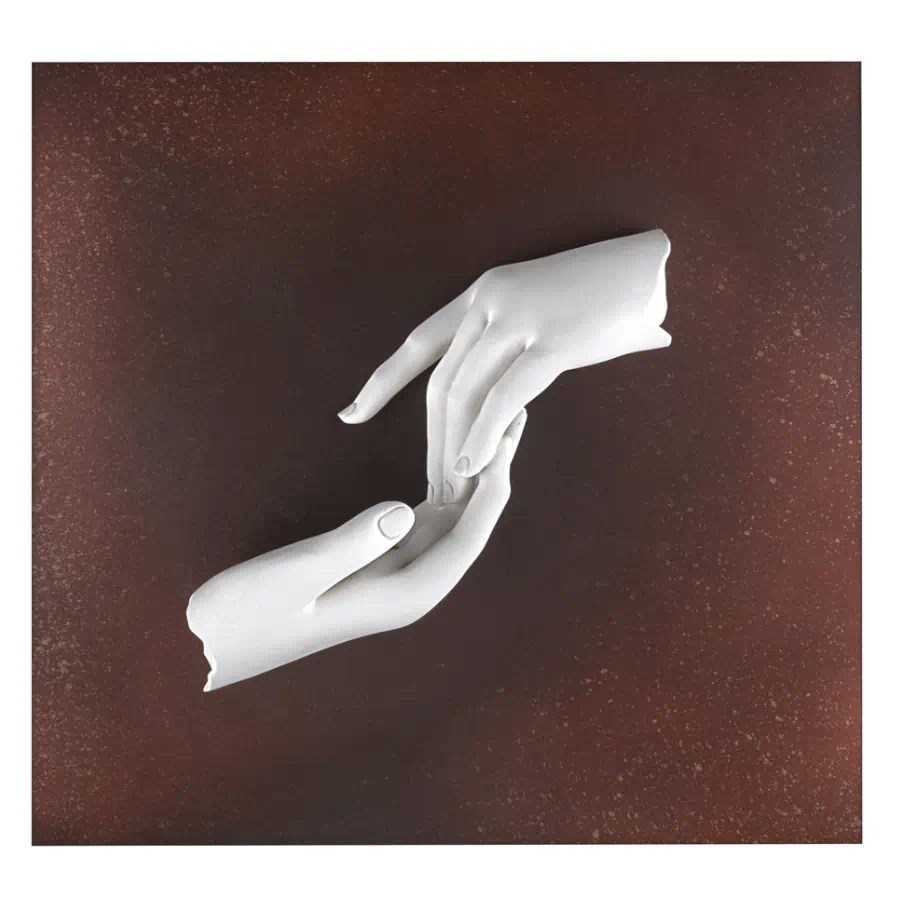 Bongelli quadro mani pannello ruggine 50x50 cod. ME2616 RG