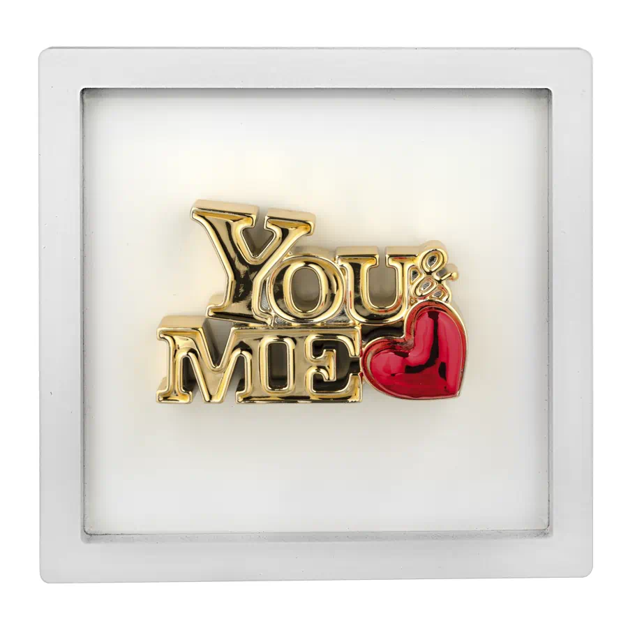 Bongelli quadro you & me bianco oro 16x16 ME2655 1BI OR