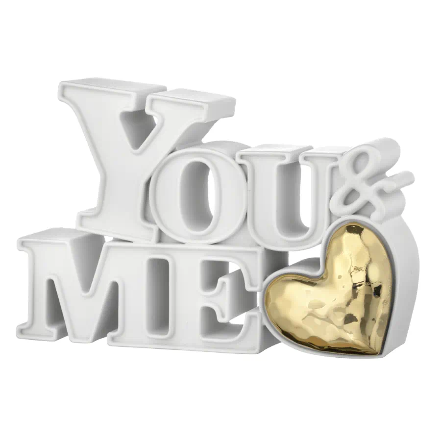 Bongelli scritta you & me 15x10 bianca cod. ME2620 2BI