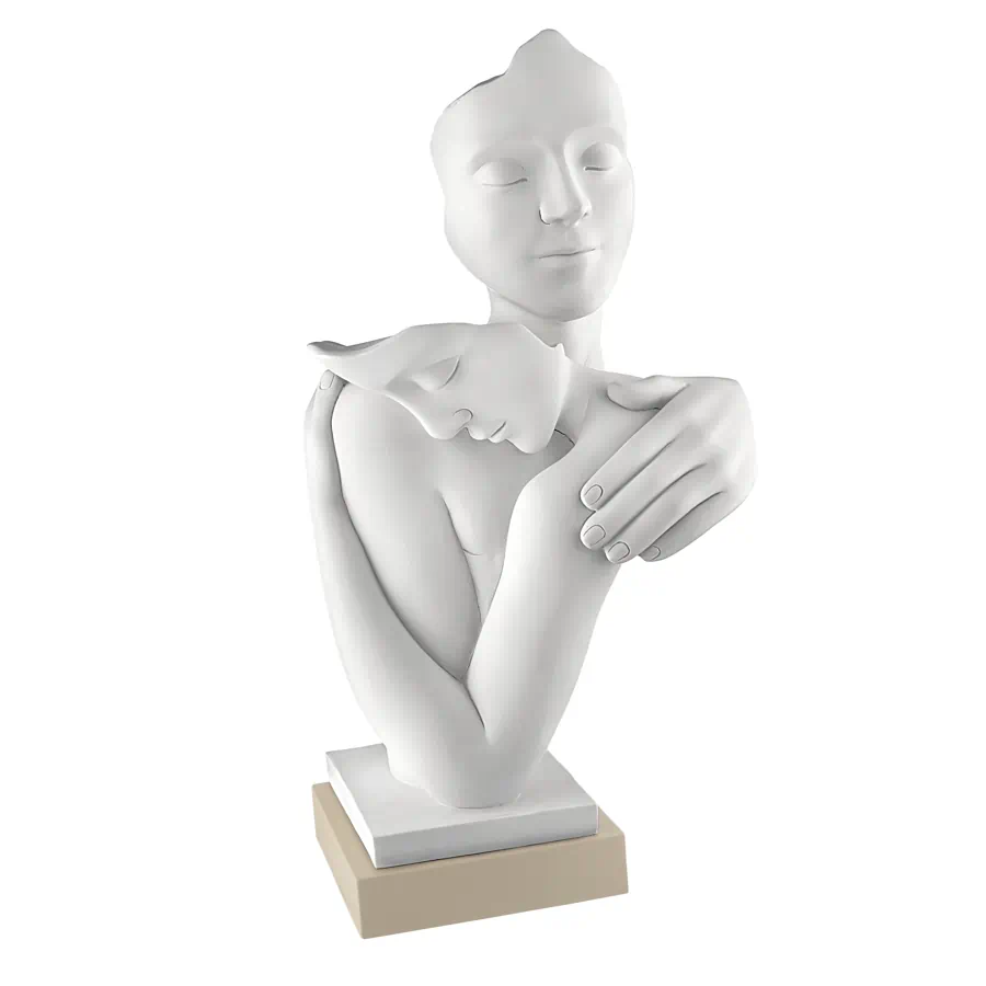 Bongelli scultura abbraccio h.19 base nocciola cod. ME2596 1N