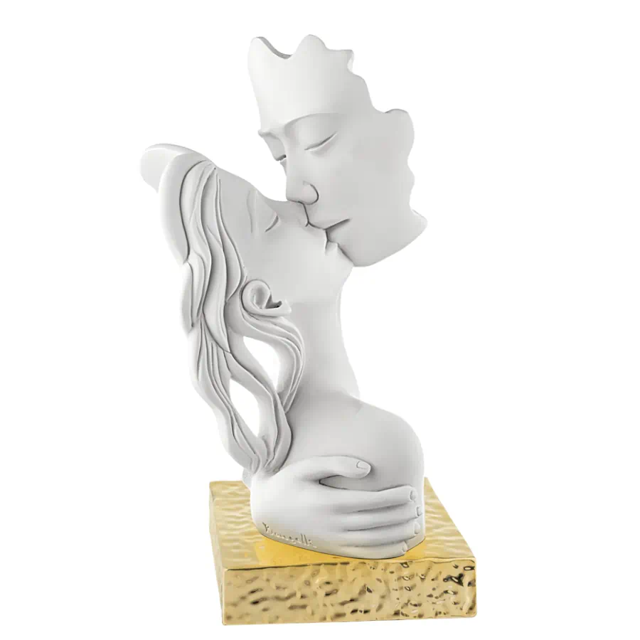 Bongelli scultura bacio h.38 base oro cod. ME2594 3OR